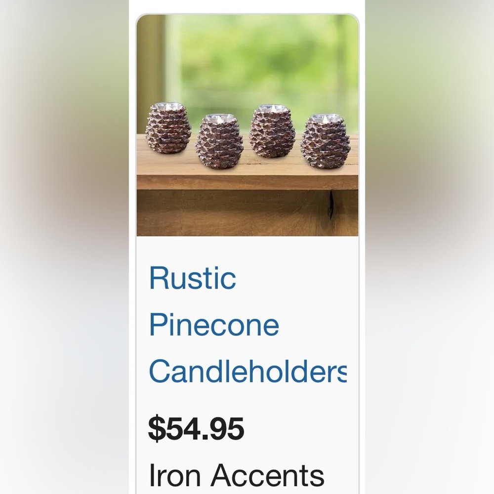 Rustic Pinecone Candle Holders - Picture 7 of 9